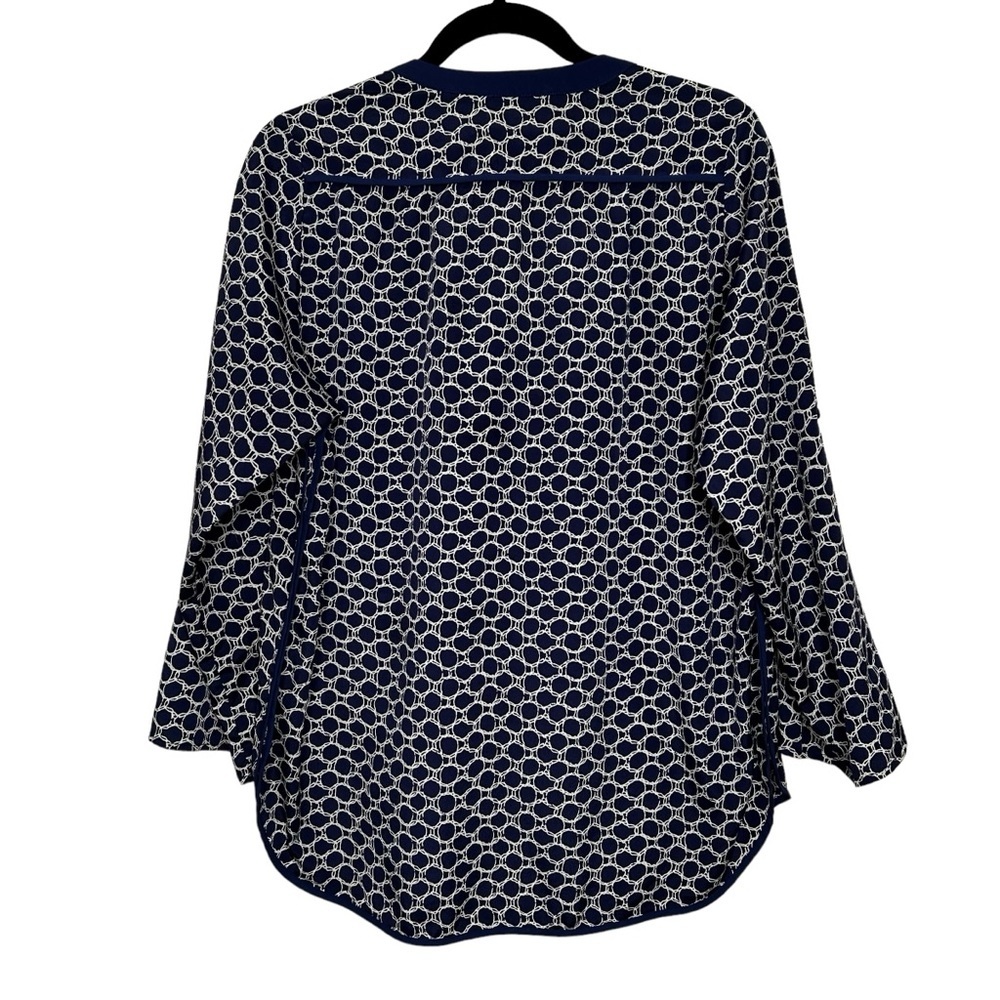 Eclair White/Blue Chicken Wire Patterned Popover … - image 2